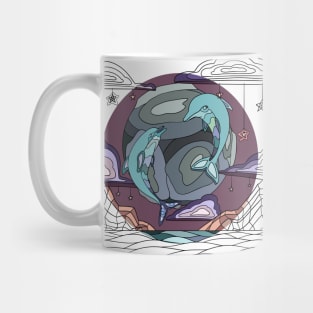 Circled Dolphins in the sky Mug